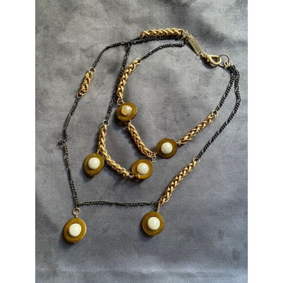 EUC Subversive for Target Tiered Beaded Mixed Chain Metals Necklace - Picture 3 of 4